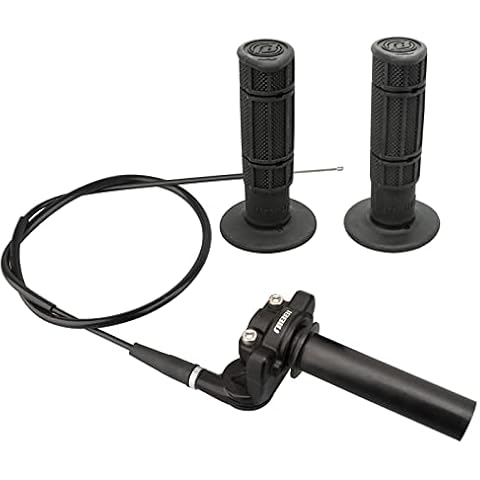 NIBBI Twists Throttle Assembly,Dirt Bike Grips with Throttle Cable and Handlebar Grip for SSR125 Pit Bike, 22mm Motorcycle Throttle Assembly（Black） Cover