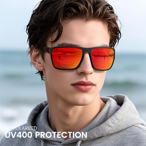 Polarized Sunglasses for Men Square Lightweight Frame Sun Glasses UV Protection for Driving Fishing Golf2