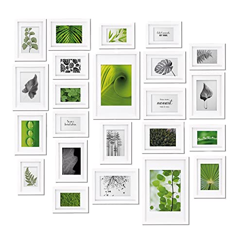 bomoe 24er Bilderrahmen Set Nature – 10x 10x15 cm, 8X 13x18 cm, 4X 15x20 cm, 2X 20x30 cm Fotorahmen Collage Bilderrahmen…