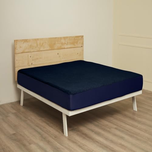 Image of Wakefit Cotton Feel Ultra Soft Waterproof Mattress Protector | Breathable - Hypoallergenic Mattresses Cover 78 inch x 60 inch - Queen, Blue