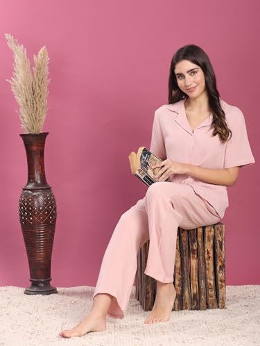 Image of B STORIES Women's Cotton Pyjama Set | Comfort and Relexed Nightsuit for Ladies