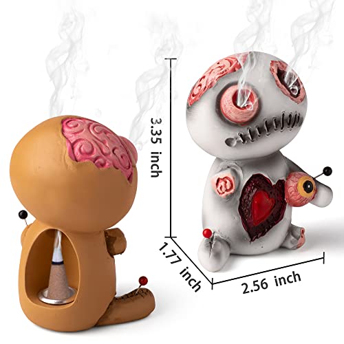 2 Pcs Halloween Voodoo Doll Incense Burner -Stress & Anxiety Relief With Cones Smokes From Eyes And Mouth, Home Decoration Handmade (2 Pcs) #TOP1