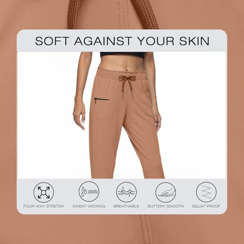 Image of Haowind Joggers for Women with Pockets Elastic Waist Workout Sport Gym Pants Comfy Lounge Yoga Running Pants