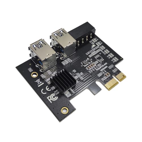 VILLCASE Pci Express Riser Card Dual Pci Adapter USB Expansion for Mining Plated Connectors for Enhanced Data Integrity Installation