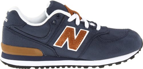 Image of New Balance Kid's 574 V1 Lace-Up Sneaker, Navy /Brown, 12.5 M US Little Kid (4-8 Years)