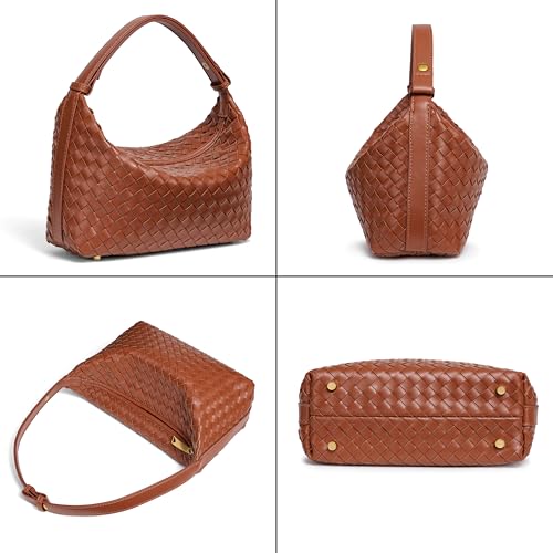 Rejolly Small Woven Bag for Women Leather Shoulder Purse Underarm Hobo Designer Clutch Handbag4