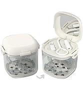 MURRI&MURRDI Retainer Case, Denture Bath Box with Strainer Basket, Mouth Guard Case, Braces Clean...