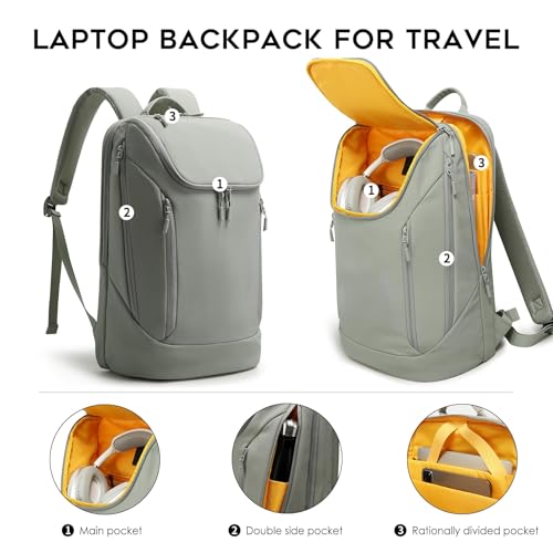 Image of Red Lemon BANGE Captain Business Smart Backpack Waterproof fit 15.6 Inch Laptop Backpack, Travel Durable Backpack for Men and Women (Grey - Version 2.0)
