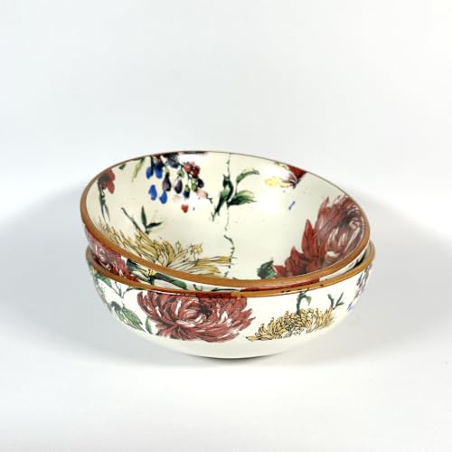 Image of SNS Guldaudi Canvas Ceramic Serving Bowl Set of 2 | Salad, Curry & Snack Bowls