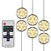 Produktbild KWOKWEI LED Schrankleuchten, 6er Set Schrankbeleuchtung Schranklicht mit Fernbedienung, 10-stufig Dimmbare Unterbauleuchten/Schrank Lichter/Kabinett Beleuchtung Warmweiß 12 V für Schränke, Bücherregal