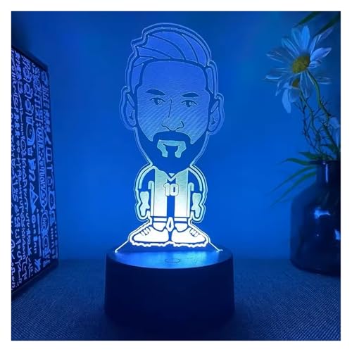 Lámpara led Messi con base agrietada y mando a distancia para dormitorio 2