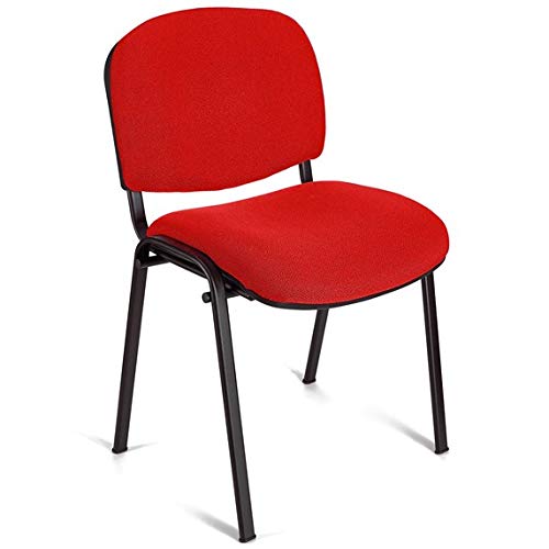 4x Silla confidente para oficina. Silla PVC, ideal para oficinas, academias, autoescuelas. Apilables. Disponibles en varios colores (rojo)