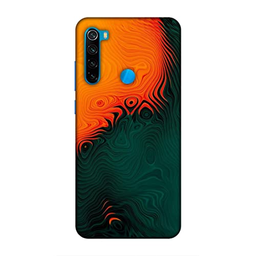 Image of Printed Mobile Back Hard Case Cover for Xiaomi Redmi Note 8 | Orange, Green, Wave, Cool Theme-2188