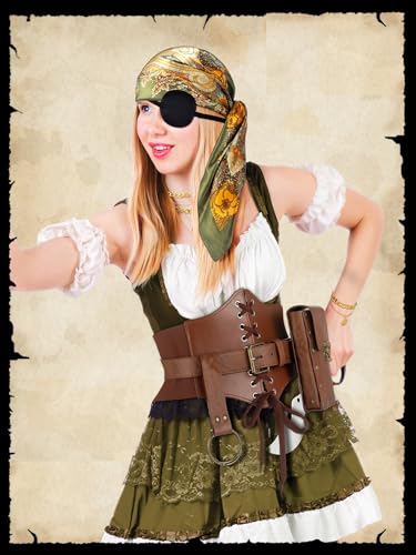 9 Pcs Pirate Costume Accessories Women Pirate Bandanas Head Scarf Renaissance Corset Belt Pouch Eye Patch Jewelry4
