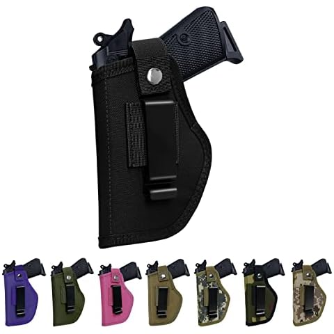 Universal Gun Holsters for Men Women, IWB/OWB 9mm Holsters for Pistols Right Left, 380 Gun Holster, Concealed Carry Holster Fits S&W M&P Shield Glock 17 19 26 27 42 43 Revolver, Similar Handguns Cover