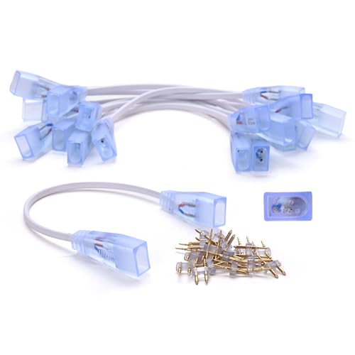 DELight Set of 10 Extension Cord Cable Wire for LED Neon Rope Light with Pin