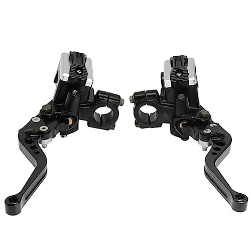 ZSDTRP Universal Motorcycle 7/8" 22mm CNC Hydraulic Brake Clutch Lever Master Double Pump with Warning Switch Mirror Holder for Scooter Motorbike Mped ATV UTV Go Kart (Black)