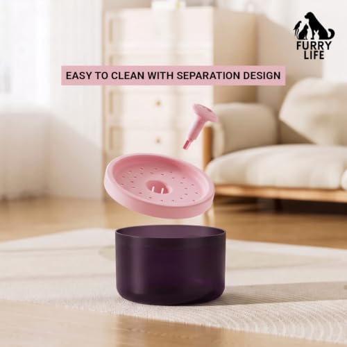 Image of Pet Water Fountain Super Silent - Water Fountains for All Pets Indoor - Suitable for Cats, Birds, Rabits and Dogs (Midnight Blush, 1.8L)