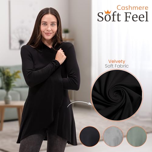 Happyluxe Lightweight Cardigan Sweaters for Women - Eco Cashmere Cardigan with Pockets. Long, Open Front - Made in USA2