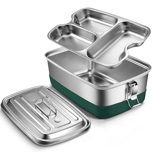 Aurinovellia Fiambrera, 2000ml Lunch Box de Acero Inoxidable, Bento Box para Adultos y Niños, Fiambrera Bento, lonchera, sin BPA, para Microondas, para Escuela, Trabajo, Viajes, Pícnic
