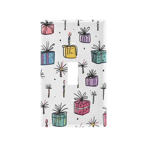 xigua Toggle Switch Wallplate Cartoon Birthday Pattern Switch Wall Plate Cover,Decorative Outlet Cover Switch Cover for Home Office Bedroom 4.53