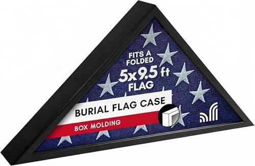 Americanflat Large Flag Display Case - Fits Folded 5x9.5' Burial Flags - Silhouette Collection...