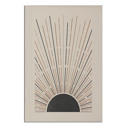Impression murale bohème fleur abstraite beige 40x60cm x3 sans cadre - 6