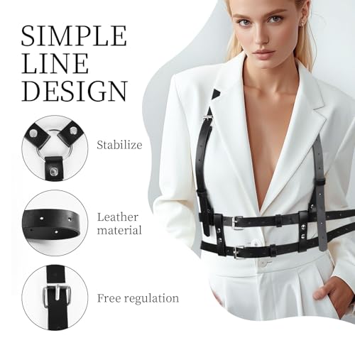 Punk Goth Women Waist Belts Black Fashion Body Chain Belt Accessory Belt Adjustable3