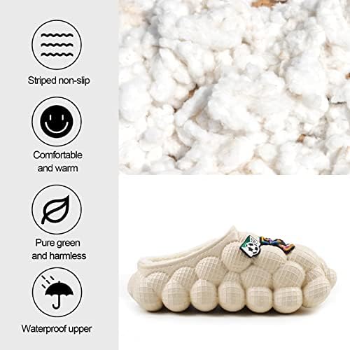 Bubble Slides for Women/Men, Massage Bubble Slippers, Funny Bubble Shoes with Plush Lining, Comfy Fuzzy Plush Lining House Slipper, Soft Pillow Stress Relief Slide, Shock-absorbing Mute Household | Image 5