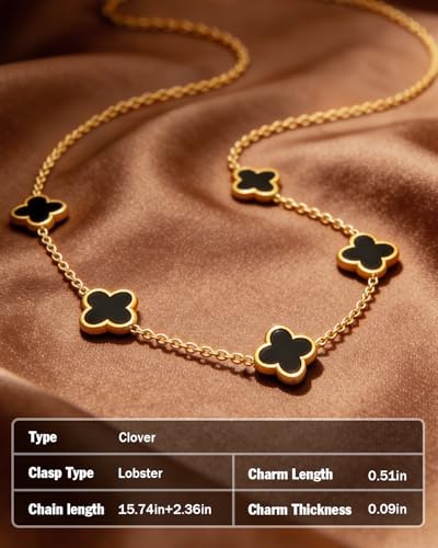 18K Gold/Silver Plated Four Leaf Clover Necklace Dainty Non Tarnish Gold Necklace for Women Trendy Lucky Jewelry Gift Valentines Day Gifts - Image 6