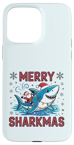 Merry Sharkmas AO[Z[^[ T^ CfBO V[N Cgt X}zP[X iPhone 15 Pro Max p