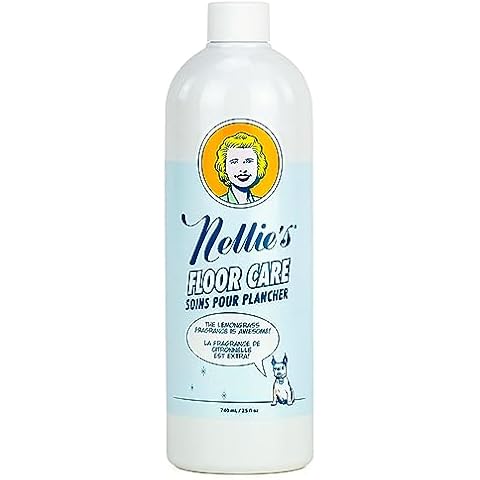 Nellie's Floor Care - Plant-Based Cleaner for Hardwood, Tile, Ceramic, and More - Removes Household Dirt and Odors - Refreshing Lemongrass Scent (25 fl oz) - Planet Friendly Cleaning Solution Cover