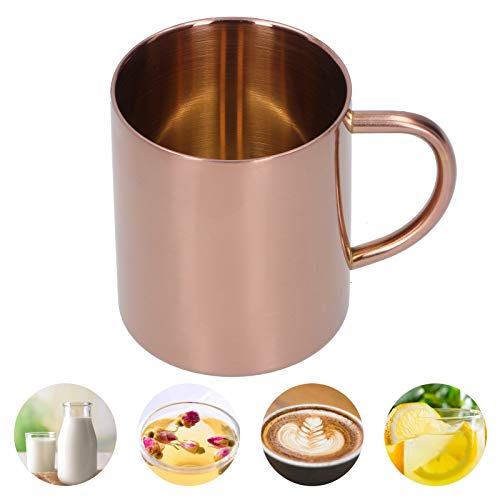 Copo de água com alça, talheres, copo de aço inoxidável, resistente à corrosão de camada dupla Escri