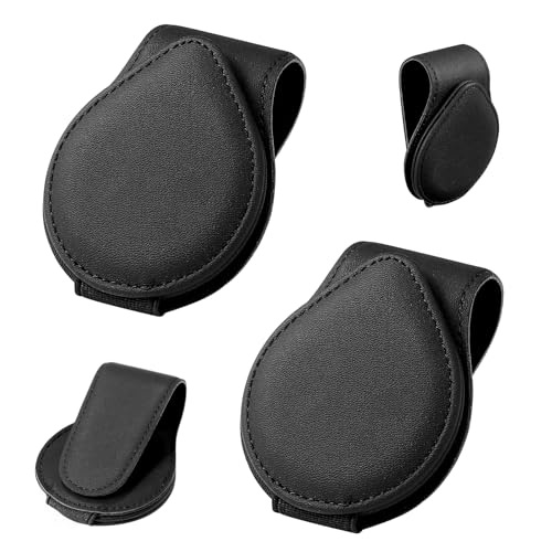 LIHAO Porte Lunettes pour Voiture, 2pcs Accessoire Auto pour Lunettes de Soleil Carte Ticket,Noir, Cadeux pour Homme