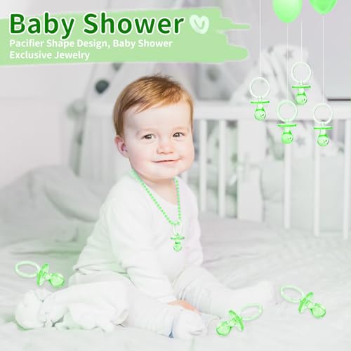 Image of Pacifiers for Baby Shower Game, 36 Large Size Plastic Pacifiers for Baby Shower Decoration DIY, Hunt Game Props, Gender Reveal Party Table Scatter(Green, 2.75 in)