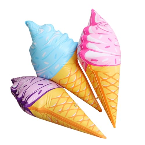 DECHOUS Flatable Ice Cream Pool Toys Set PVC Swim Rings Bright Colors Great for Pool Parties Random