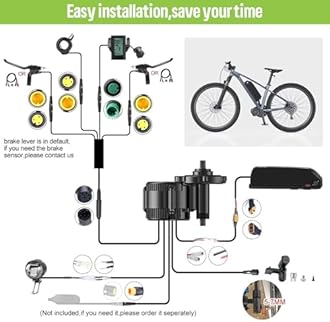 BAFANG BBS02B 36V/48V 500W Mid Drive Kit 48V Ebike Motor with DIY LCD Bafang Display/Controller Electric Bikes Conversion kit for 68-73mm BB Mountain Bike