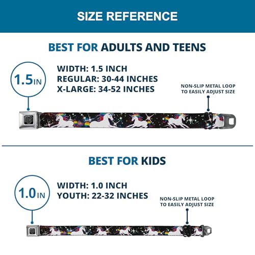 Image of Buckle-Down Seatbelt Belt - Unicorn Universe - 1.0 inch Wide - 20-36 Inches in Length