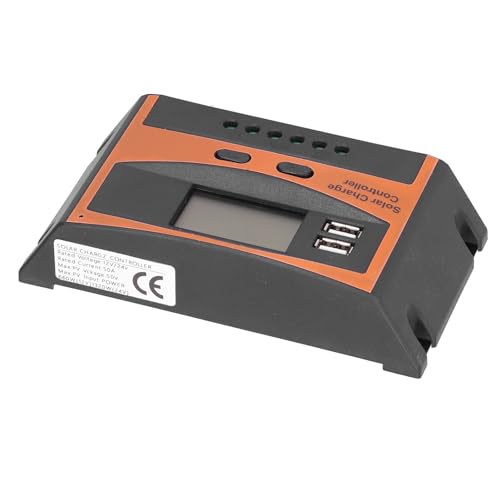 Image of 12V /24V Solar Charge Controller, PWM Solar Power Controller with Dual USB Ports, Digital Display for Solar Panel System, IP32 High Efficient Controlling Device for Lead (50A)