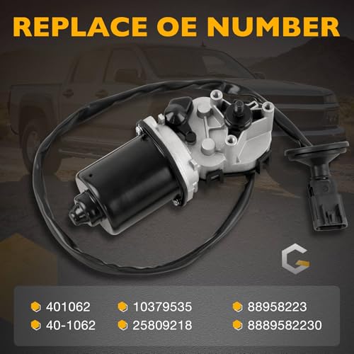 Image of Front Windshield Wiper Motor Compatible with 2004-2012 Chevy Colorado GMC Canyon Pickup, 2006 Isuzu i-280 i-350 Crew Cab Pickup, 2007-2008 i-290 i-370, 4-Pin, Replace# 401062 25809218 88958223