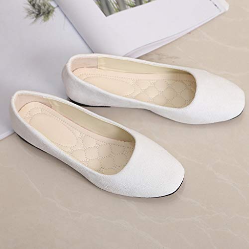 Women's Flats Classic Slip On Ballet Shoes Flats for Women Dressy Square Toe Solid Dress Flat Shoes Low Top Non-Slip Lightweight Loafers Soft Comfortable Casual Dance Work Shoe2