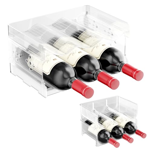 Gvolatee Range-Bouteilles (Lot de 2) – casier à Bouteilles empilable en Plastique pour 6...