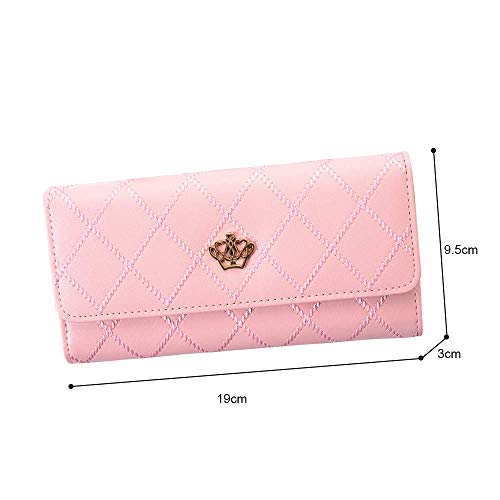 ZhengYue PU Leather Wallet for Women Crown Ladies Girls Coin Zipper Long Purse,Female's Money Bag with Multiple Card Slots and Card Holders Phone Pocket - Image 3