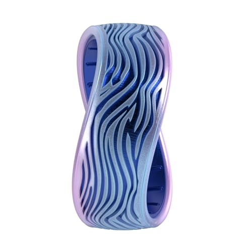 Enso Rings Etched Classic Silicone Rings - Natural Forces Collection - Comfortable and Flexible Design - Stormy Sea - Moonstone/Sapphire - Size 113