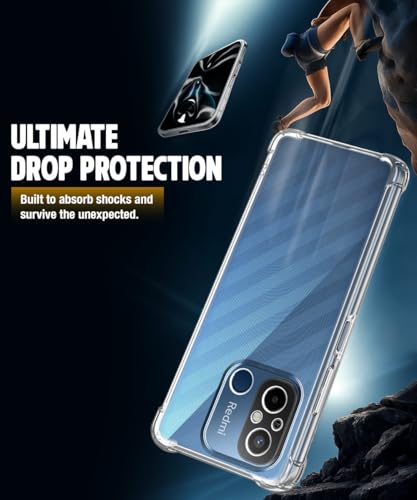 Image of WOW IMAGINE Clear Back Cover Case for Xiaomi Redmi 12C | Poco C55 | Shockproof Soft TPU Case | Cushioned Edges for Ultimate Protection Back Cover Case - Transparent
