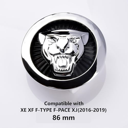 Image of Emblem Compatible with XE XF XJ F-Type F-PACE Front Center Grille Emblem 3.38inch Car Badge Emblem Leopard (Front Black-Chrome)