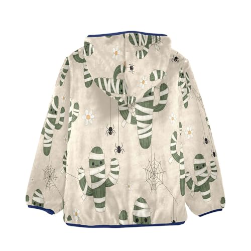 Cute Cacti with Spiders Toddler Fleece Jacket Girl Boys Hooded Fleece Jacket Coat Warm Outwear Zip-up 3-10T2