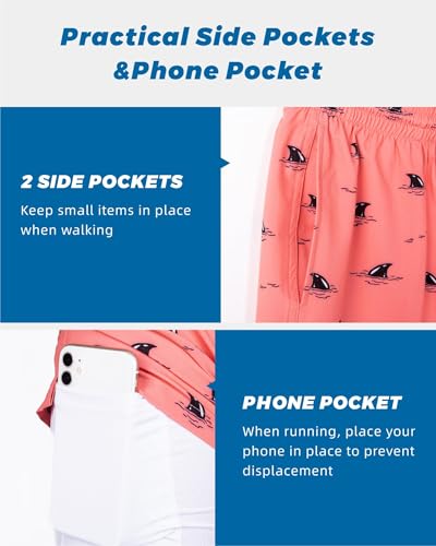 Image of SURF CUZ Mens Swim Trunks with Compression Liner Swim Shorts 7 inch Swimming Trunks Stretch 7 Inch Swim Suits Quick Dry