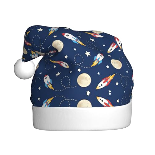 GXUNGT Rocket In Space - Sombreros de Navidad divertidos para adultos, sombreros de regalo de fiesta de Navidad