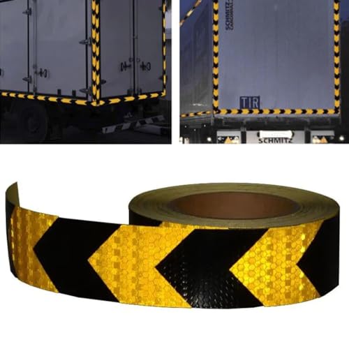 Faixa Refletiva Segurança 25 Metros Seta Amarelo Fluorescente Transito Caminhao Estrada Anti Acident